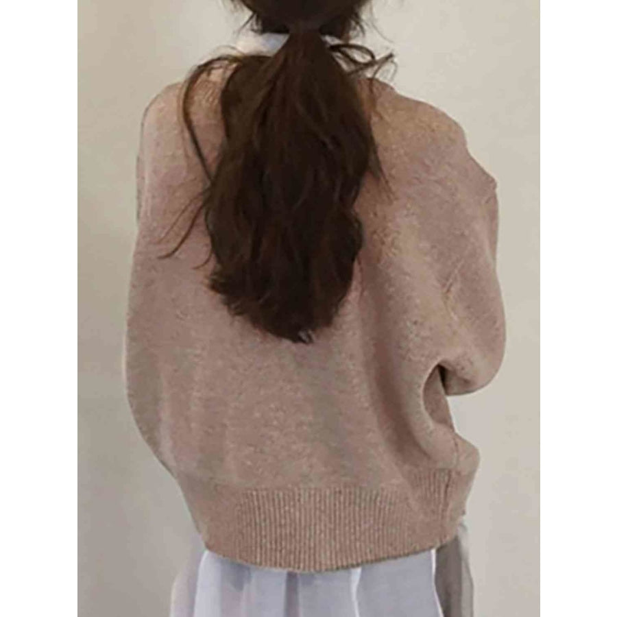 Dropped Shoulder Buttoned Cardigan