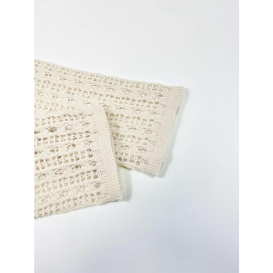Dropped Shoulder Crochet Knit Cover Up Apparel and Accessories