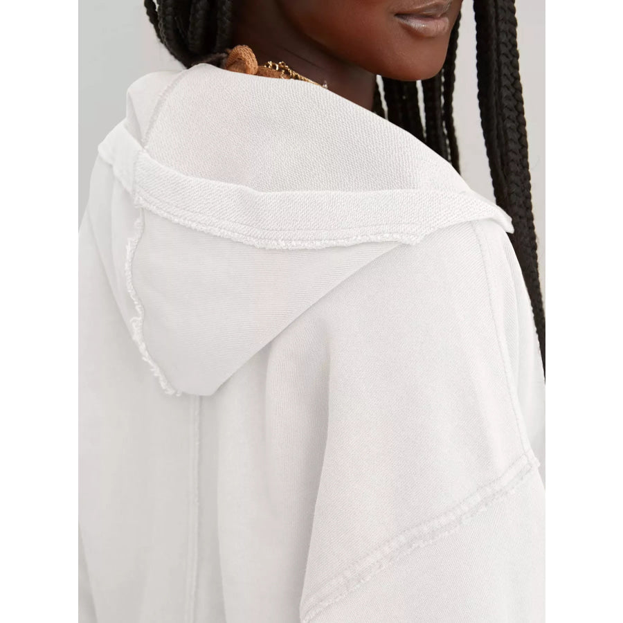 Dropped Shoulder Cropped Hoodie Apparel and Accessories
