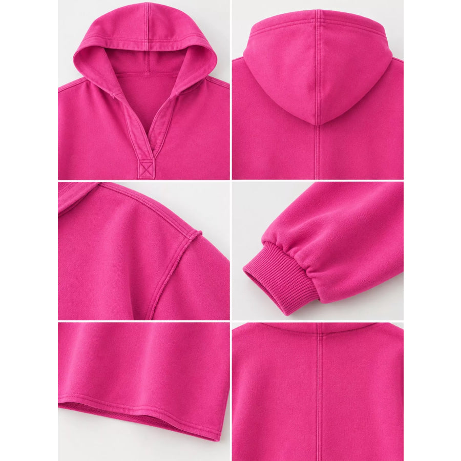 Dropped Shoulder Cropped Hoodie Apparel and Accessories