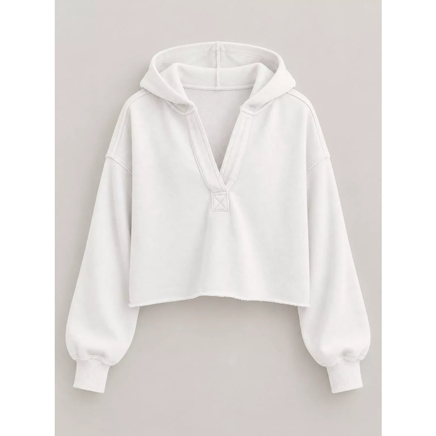 Dropped Shoulder Cropped Hoodie Apparel and Accessories