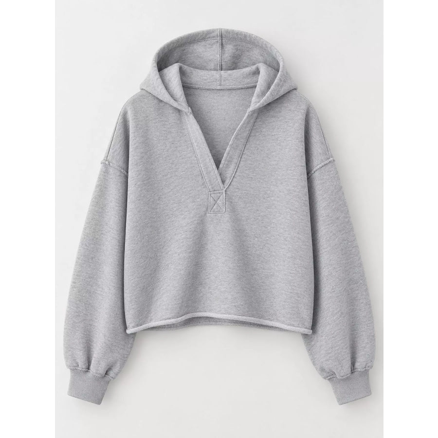 Dropped Shoulder Cropped Hoodie Apparel and Accessories