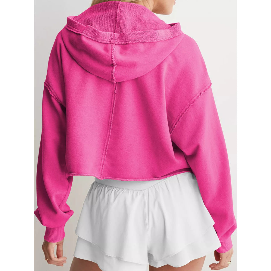 Dropped Shoulder Cropped Hoodie Apparel and Accessories