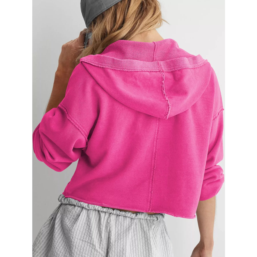 Dropped Shoulder Cropped Hoodie Apparel and Accessories