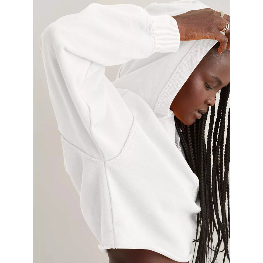 Dropped Shoulder Cropped Hoodie Apparel and Accessories