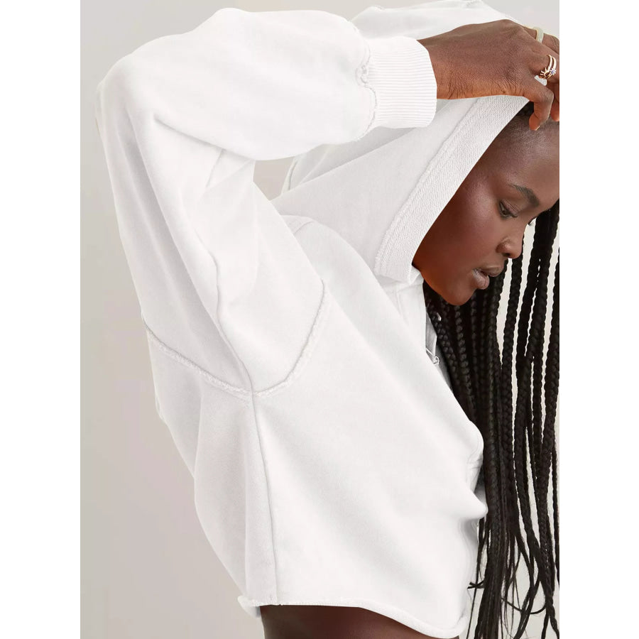 Dropped Shoulder Cropped Hoodie Apparel and Accessories