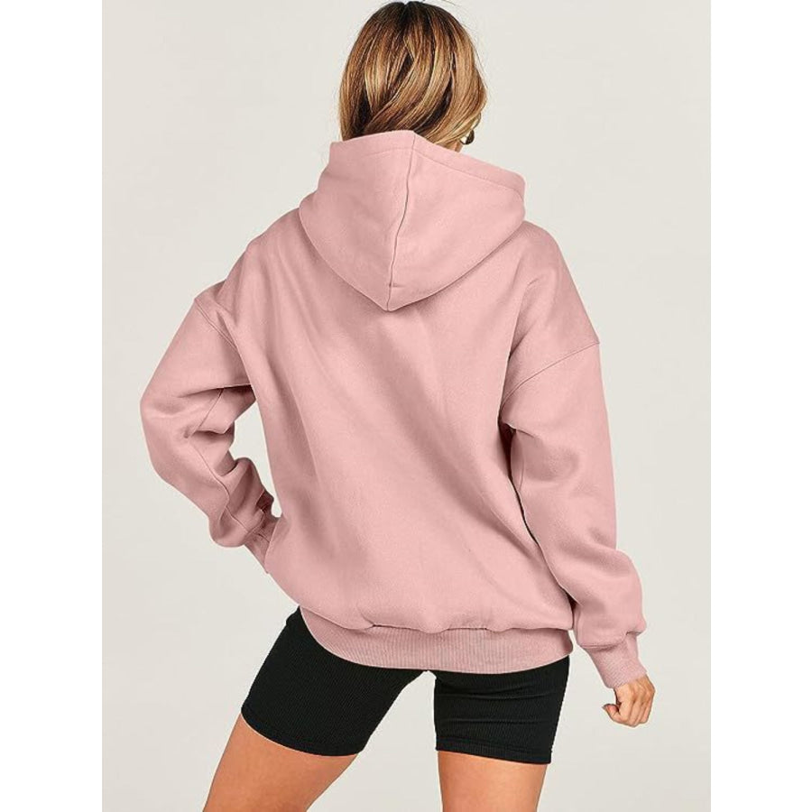 Dropped Shoulder Long Sleeve Hoodie Apparel and Accessories