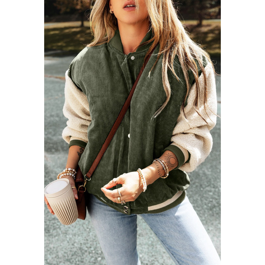 Dropped Shoulder Long Sleeve Jacket Apparel and Accessories