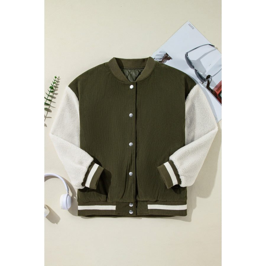 Dropped Shoulder Long Sleeve Jacket Apparel and Accessories