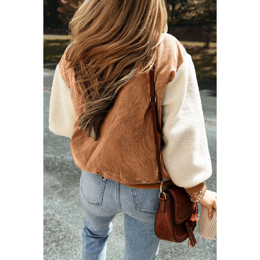 Dropped Shoulder Long Sleeve Jacket Apparel and Accessories