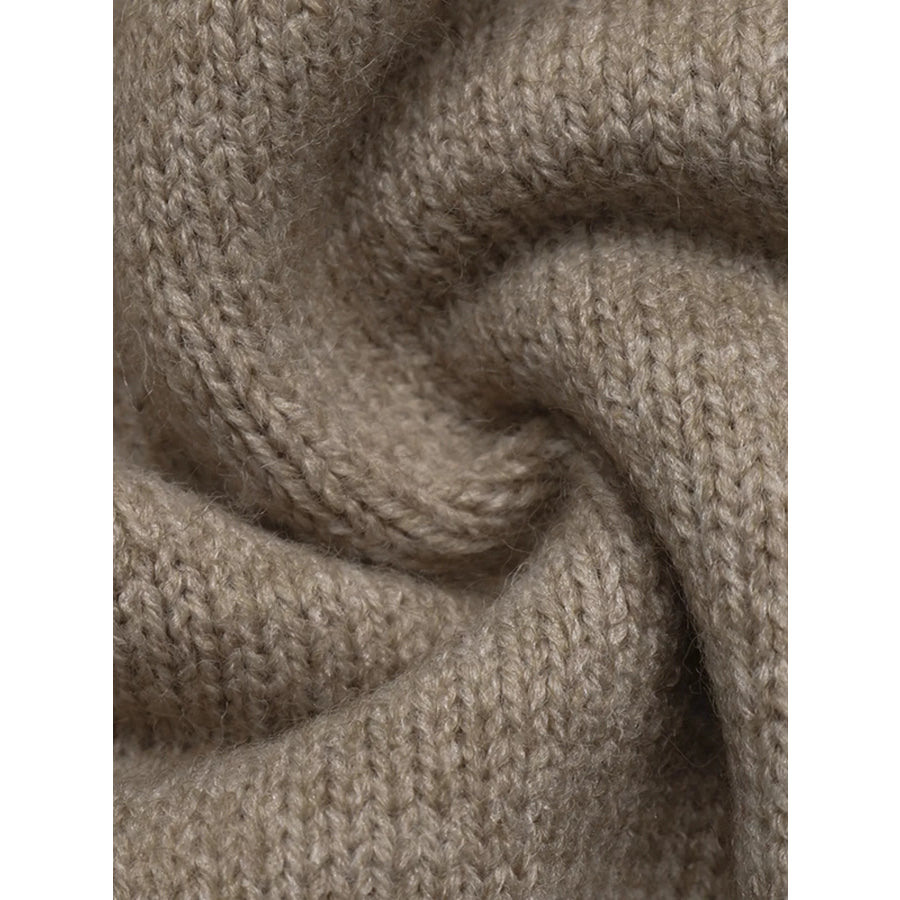 Dropped Shoulder Long Sleeve Sweater Apparel and Accessories