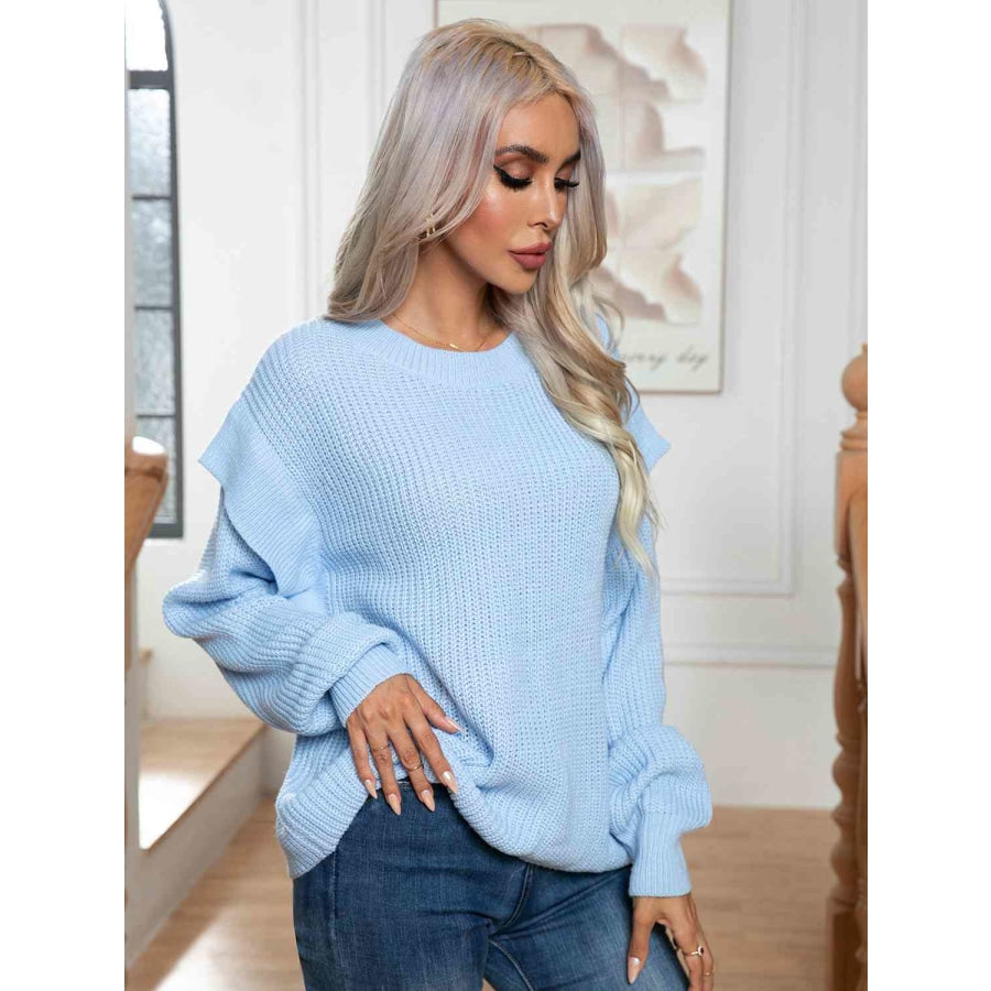 Dropped Shoulder Long Sleeve Sweater