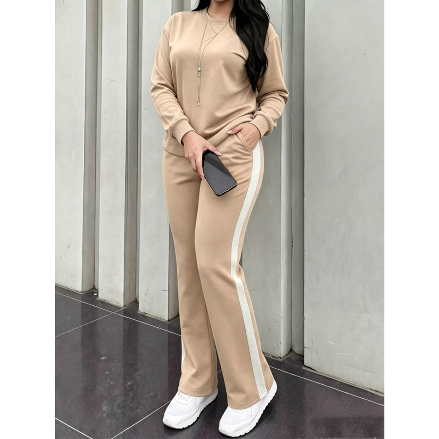 Dropped Shoulder Top and Pants Set Apparel Accessories