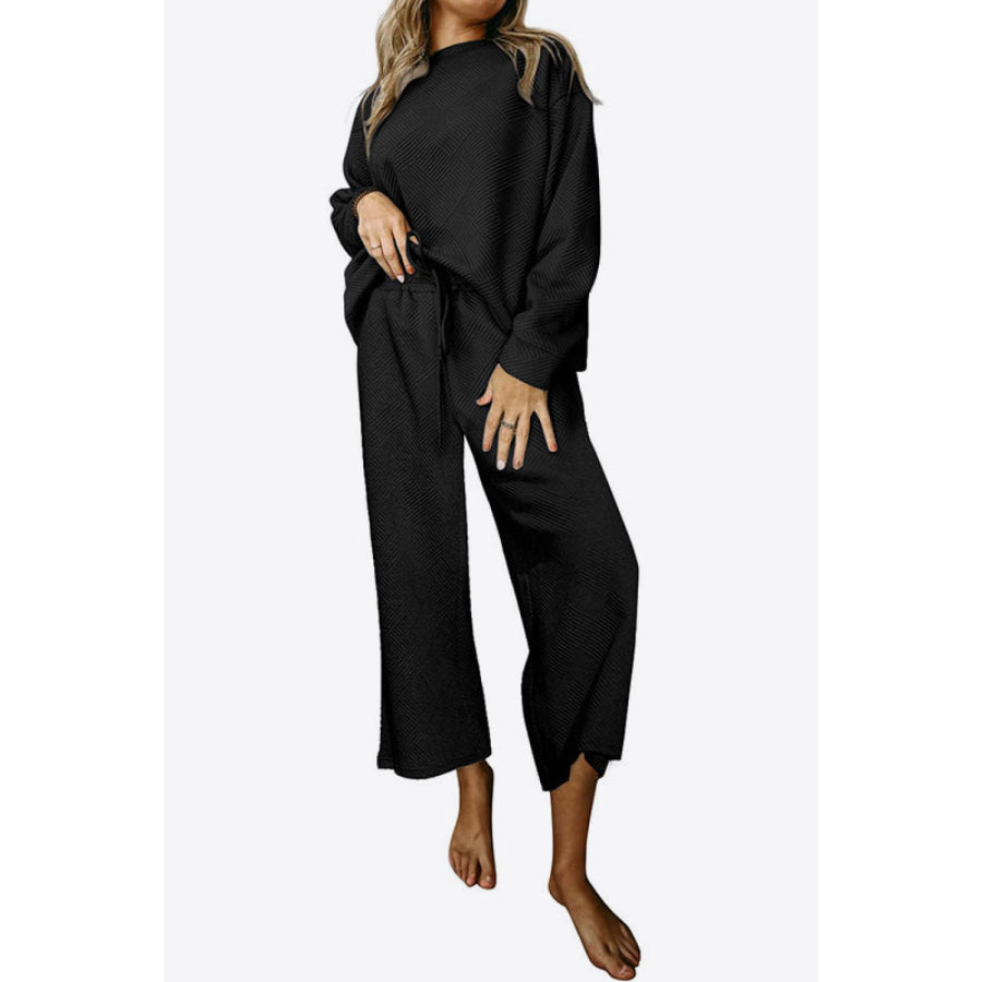 Dropped Shoulder Top and Pants Set