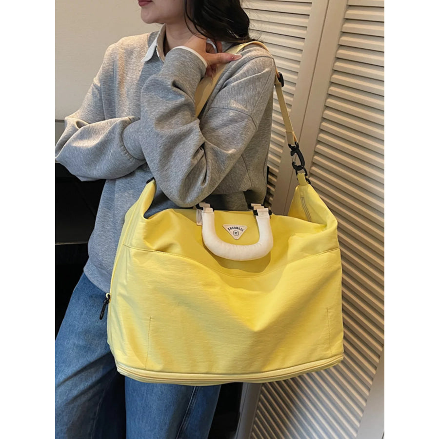Duffel Bag with Comfortable Handles Yellow / One Size Apparel and Accessories