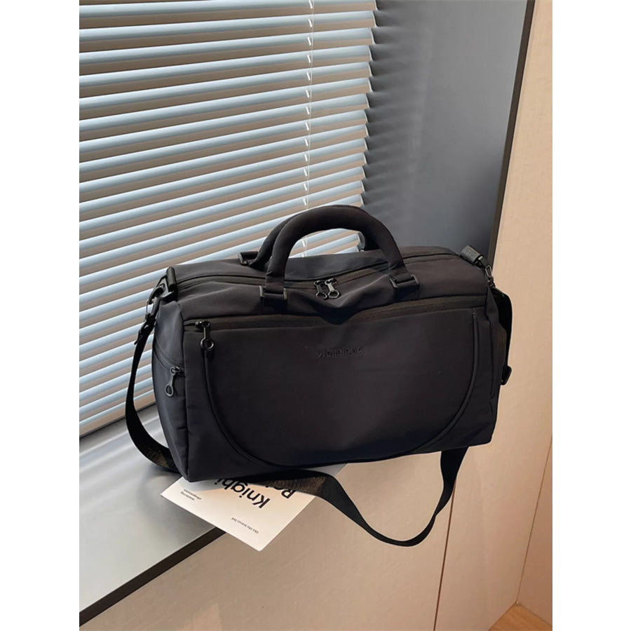Duffle Bag with Adjustable Strap Black / One Size Apparel and Accessories