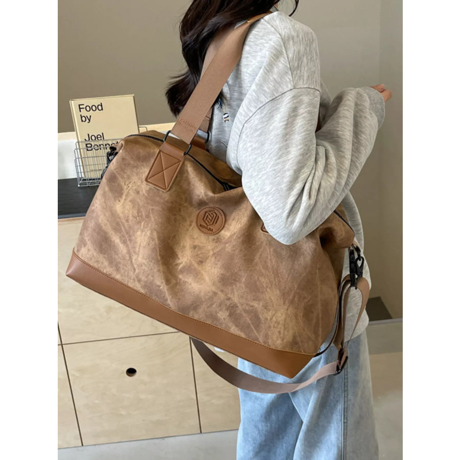 Duffle Bag with Adjustable Strap Brown / onesize Apparel and Accessories
