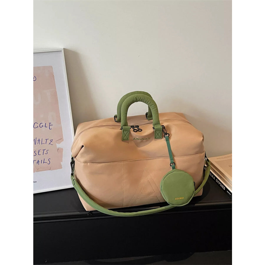 Duffle Bag with Detachable Pouch Camel / onesize Apparel and Accessories