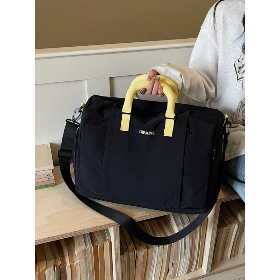 Durable Travel Duffel Bag with Comfortable Contrast Handle Apparel and Accessories