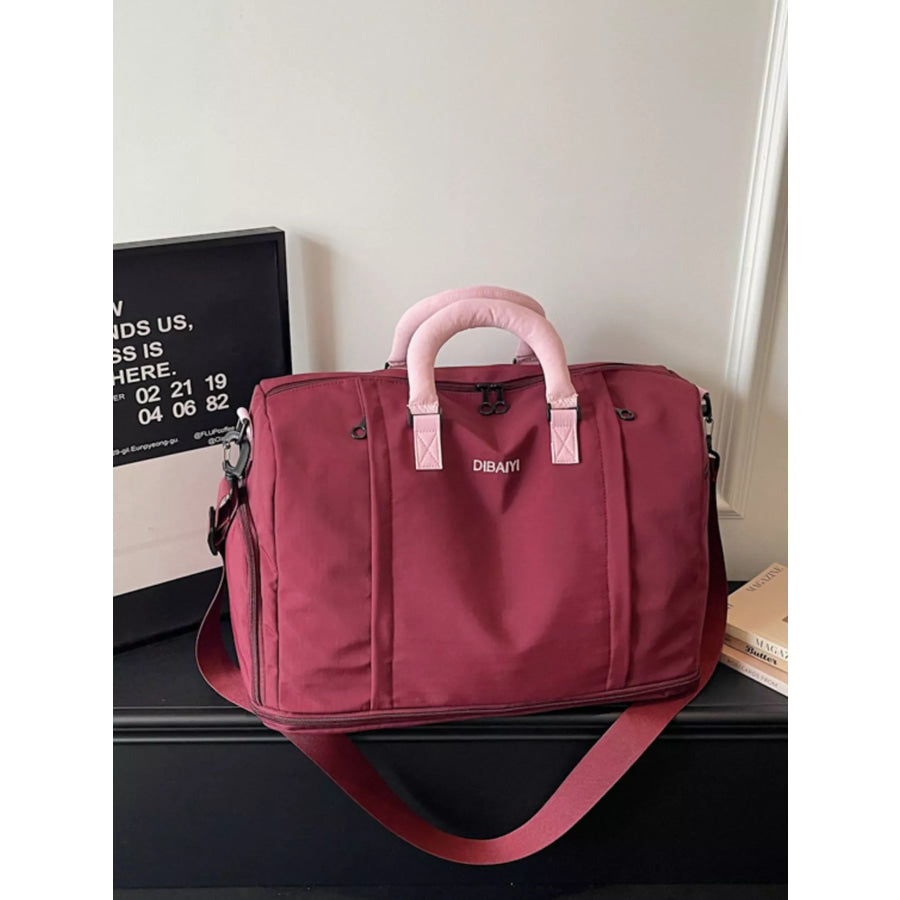 Durable Travel Duffel Bag with Comfortable Contrast Handle Apparel and Accessories