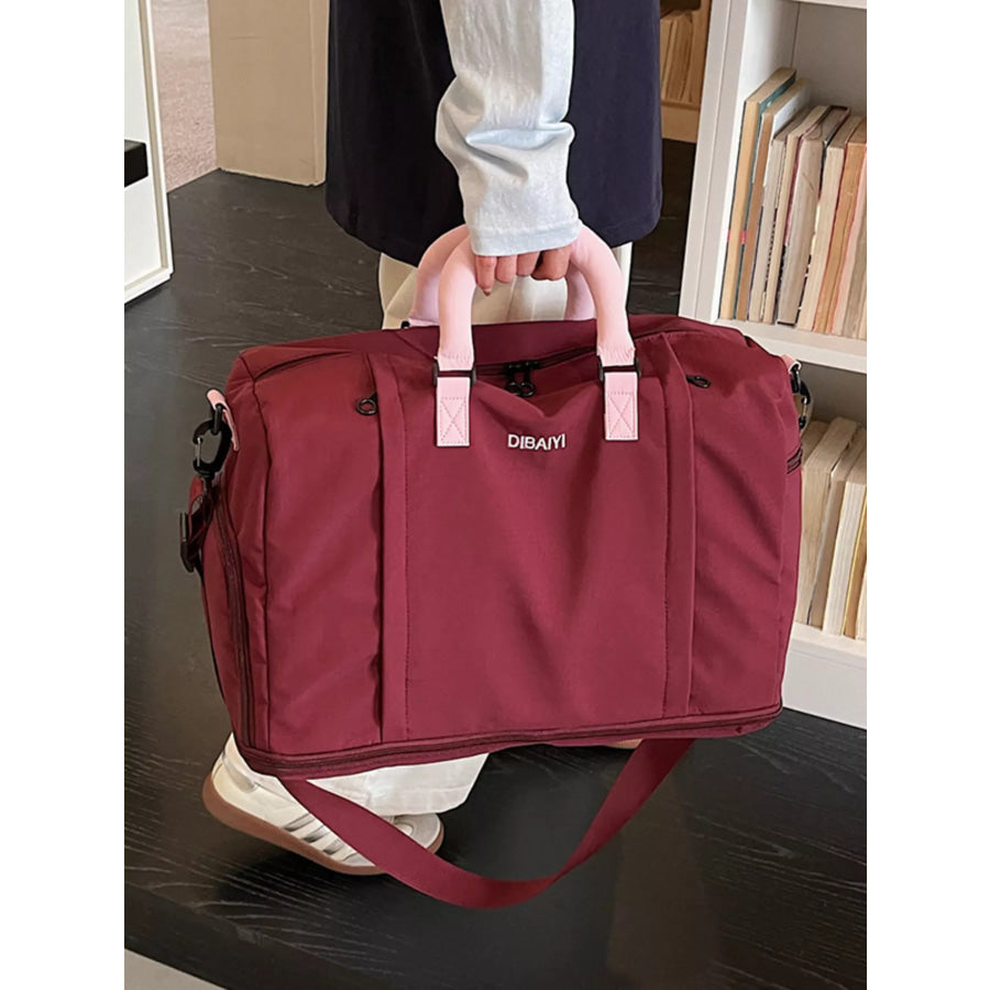 Durable Travel Duffel Bag with Comfortable Contrast Handle Apparel and Accessories