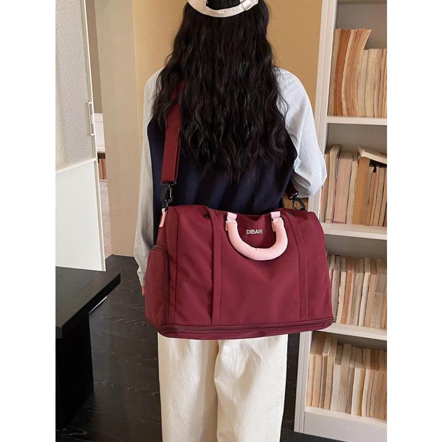 Durable Travel Duffel Bag with Comfortable Contrast Handle Apparel and Accessories