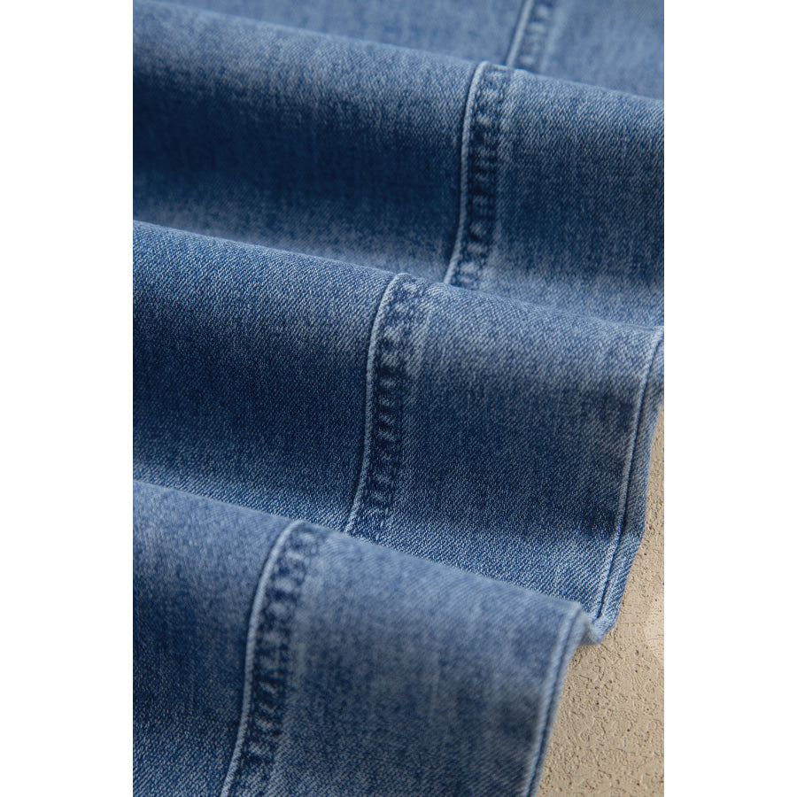 Dusk Blue Elastic Waist Harem Ankle Length Jeans Bottoms/Jeans