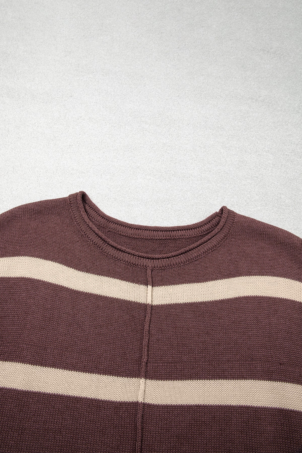 Rose Stripe Knit Western Short Sleeve Sweater