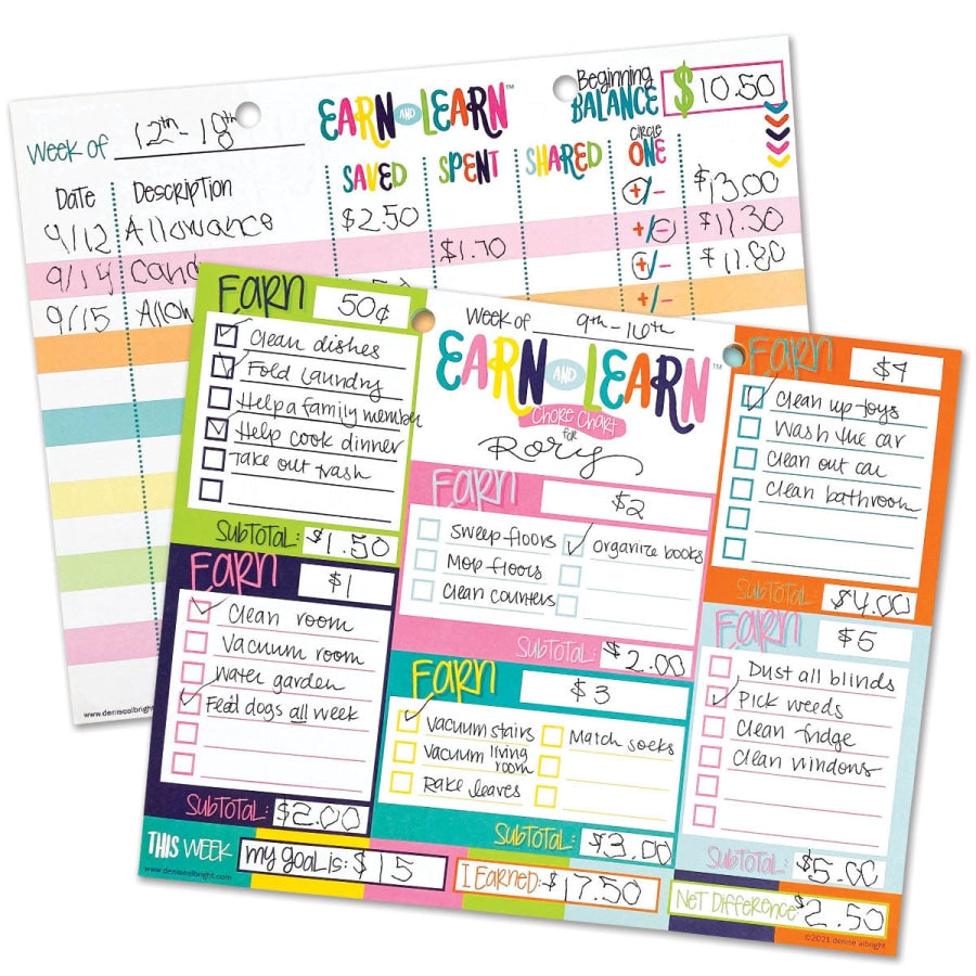 Earn & Learn® Kids Money Management Chore Chart Pad Pads