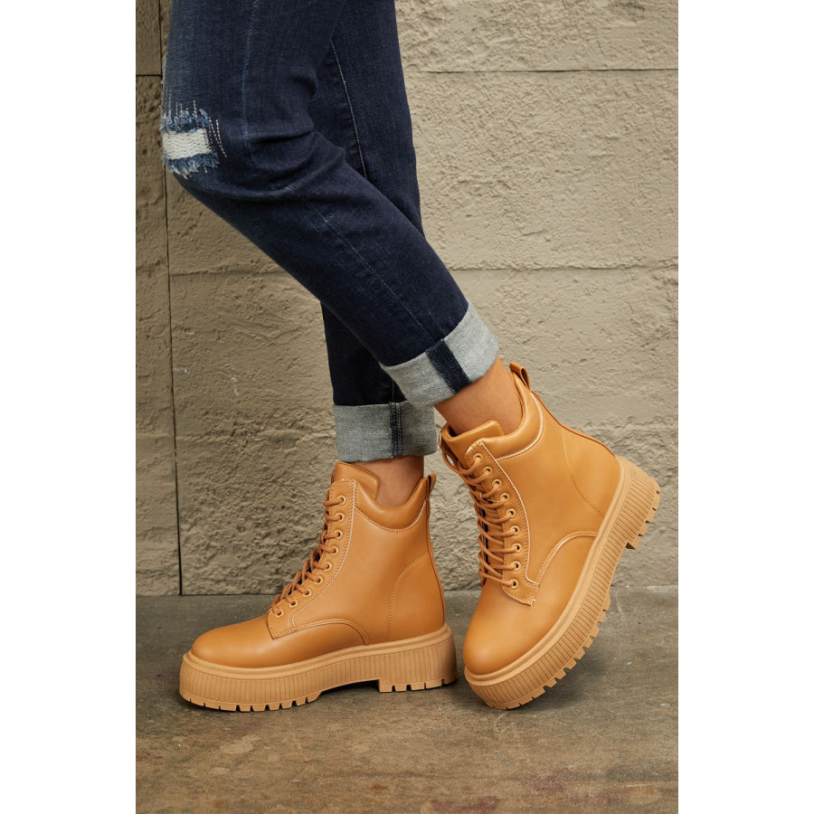 East Lion Corp Platform Combat Boots footwear