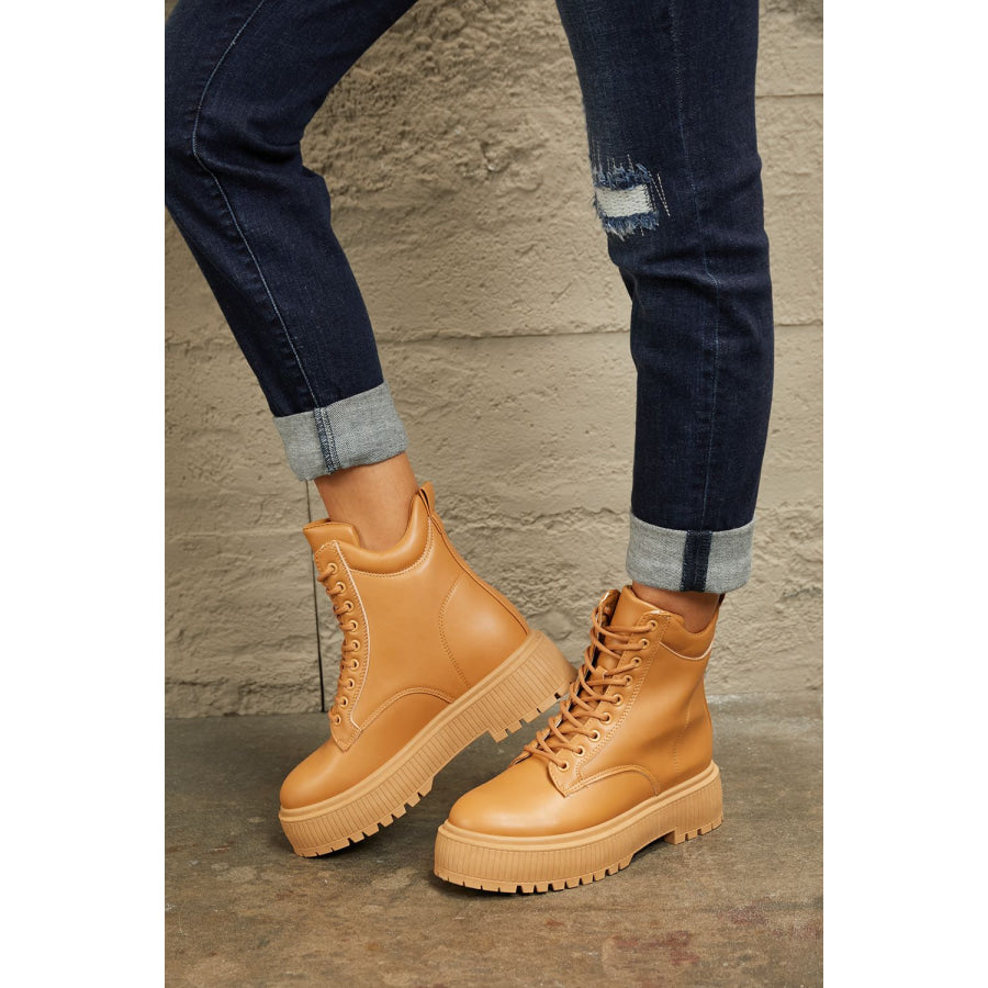 East Lion Corp Platform Combat Boots footwear