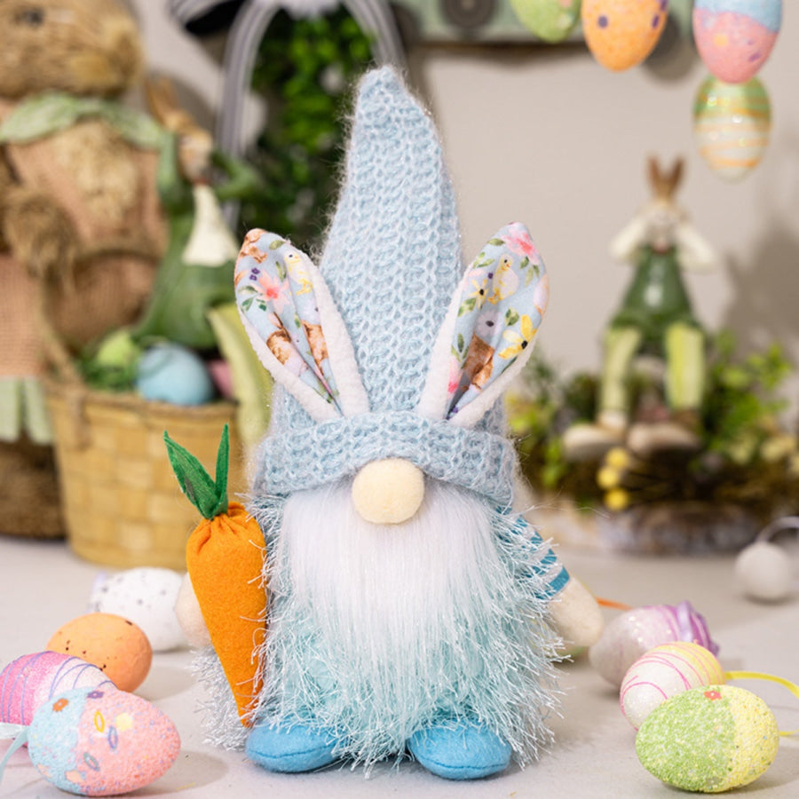 Easter Faceless Doll with Rabbit Ears Misty Blue / One Size Apparel and Accessories