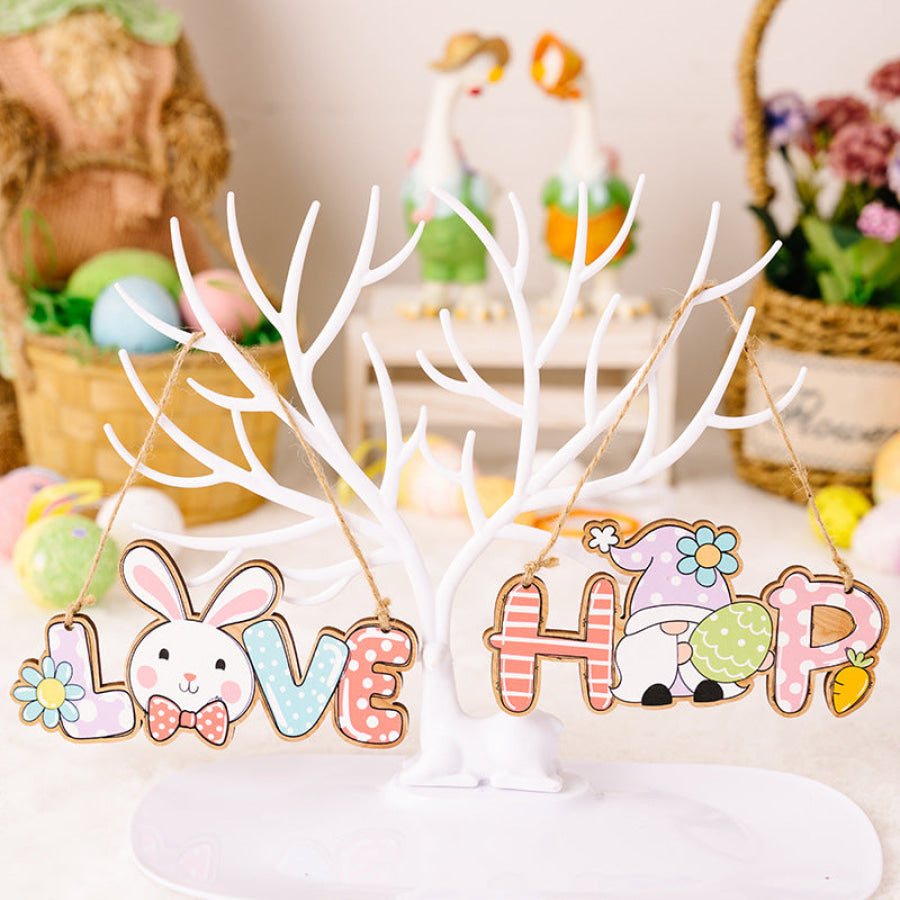 Easter Letter Wooden Hanging Widget Apparel and Accessories