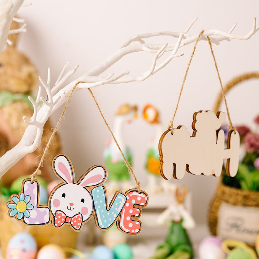 Easter Letter Wooden Hanging Widget Apparel and Accessories
