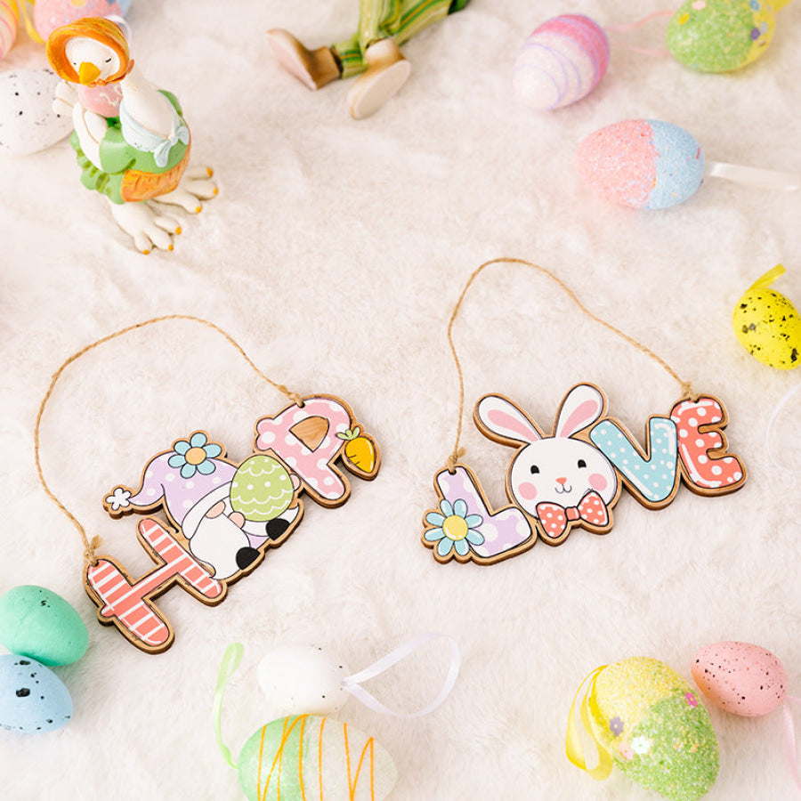 Easter Letter Wooden Hanging Widget Apparel and Accessories