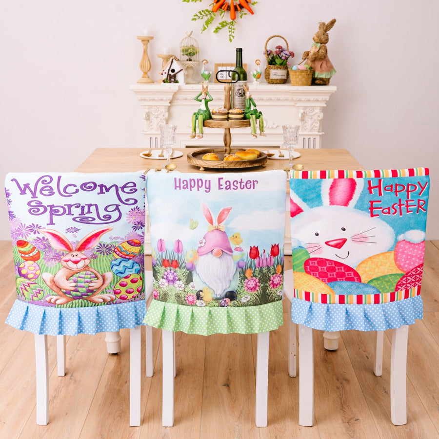 Easter Polka Dot Pleated Hem Chair Cover Apparel and Accessories