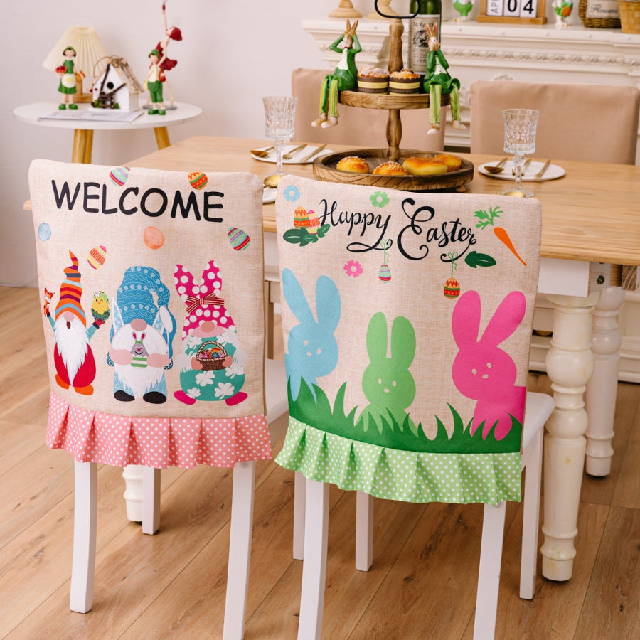 Easter Polka Dot Pleated Hem Chair Cover Apparel and Accessories