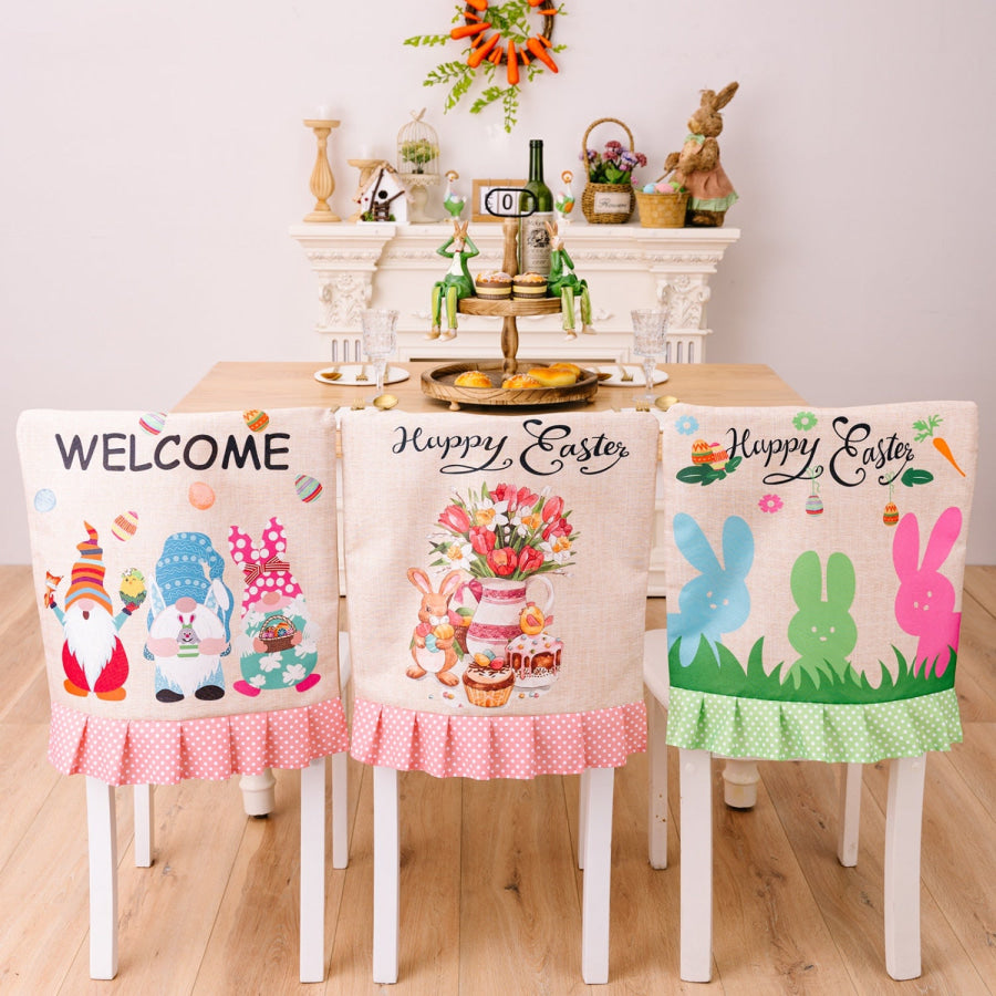 Easter Polka Dot Pleated Hem Chair Cover Apparel and Accessories