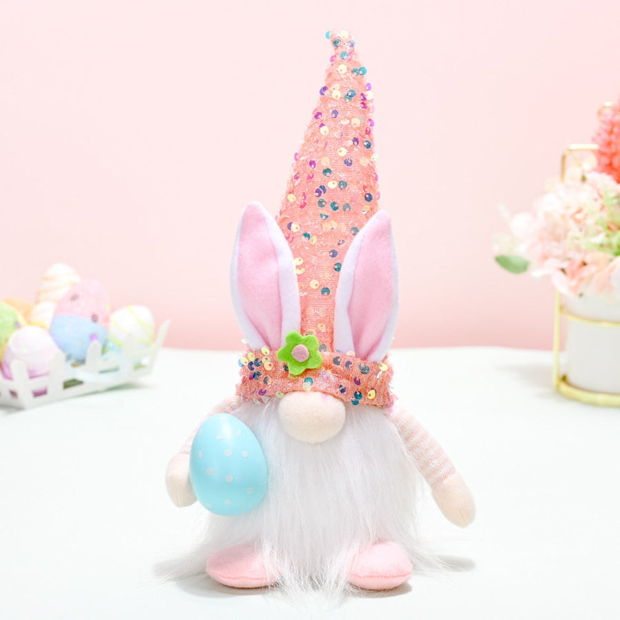 Easter Sequin Pointed Hat Faceless Gnome Coral / One Size Apparel and Accessories