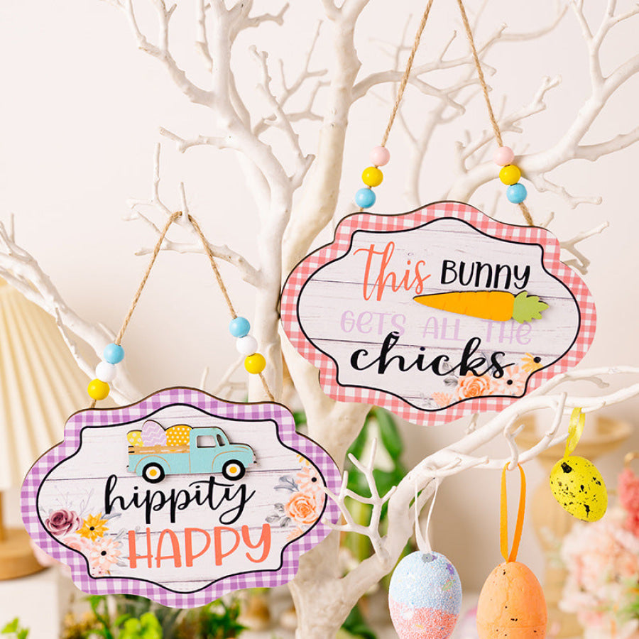 Easter Wooden Bead Hanging Widget Apparel and Accessories