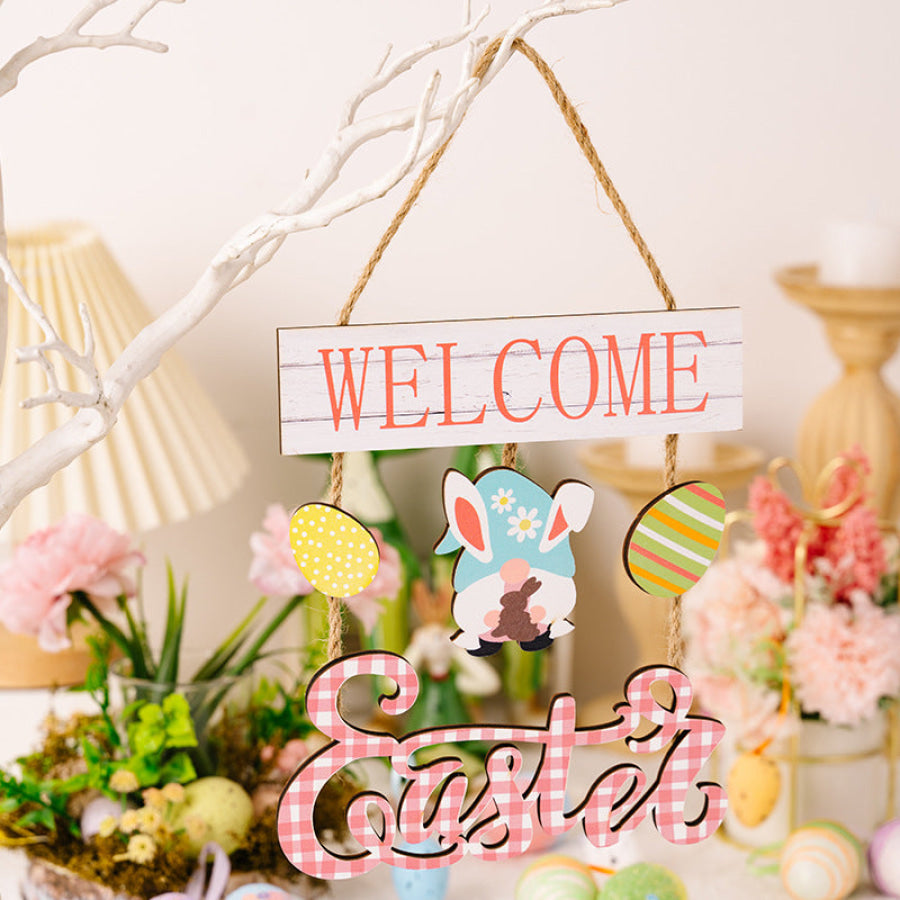 Easter Wooden Hanging Widget Style A / One Size Apparel and Accessories