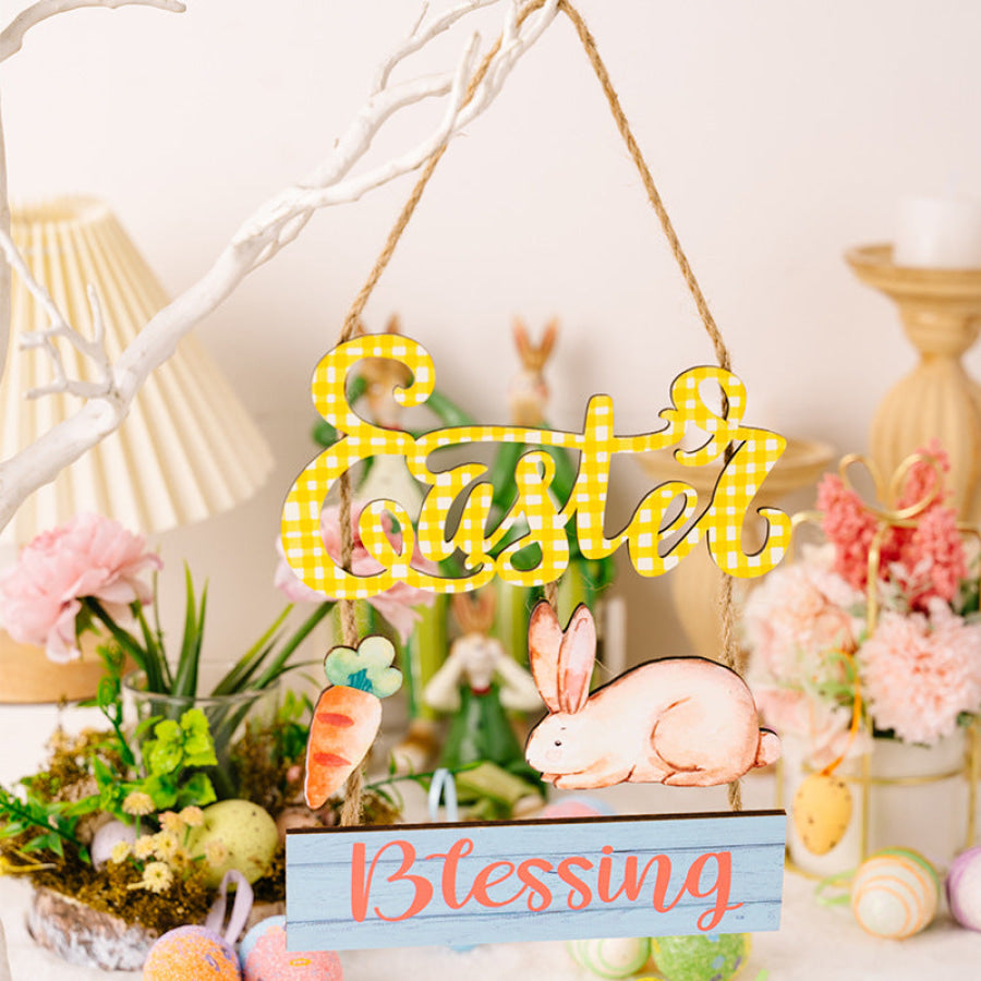 Easter Wooden Hanging Widget Style B / One Size Apparel and Accessories