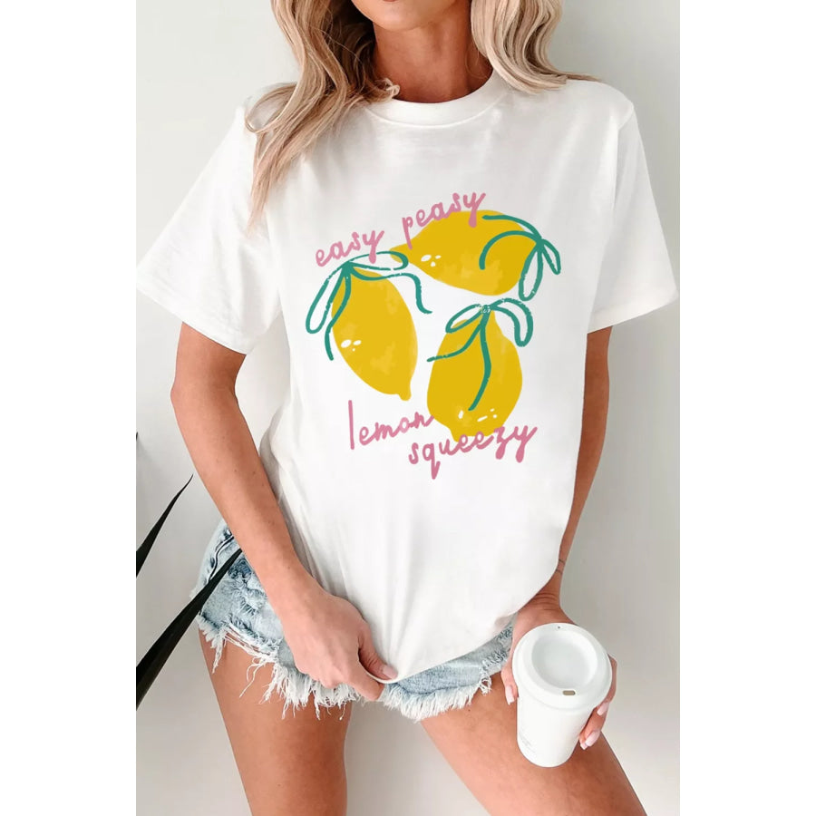 Easy Peasy Lemon Squeezy Graphic Tee White / S Apparel and Accessories