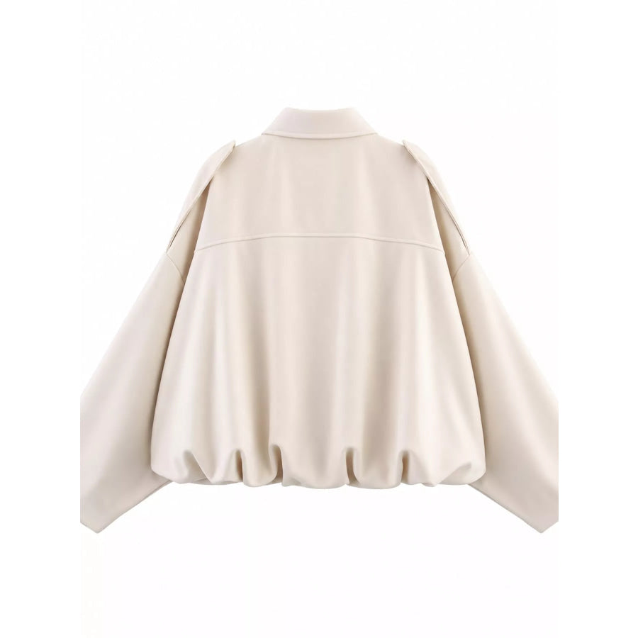 Elastic Hem Batwing Sleeve Jacket Apparel and Accessories