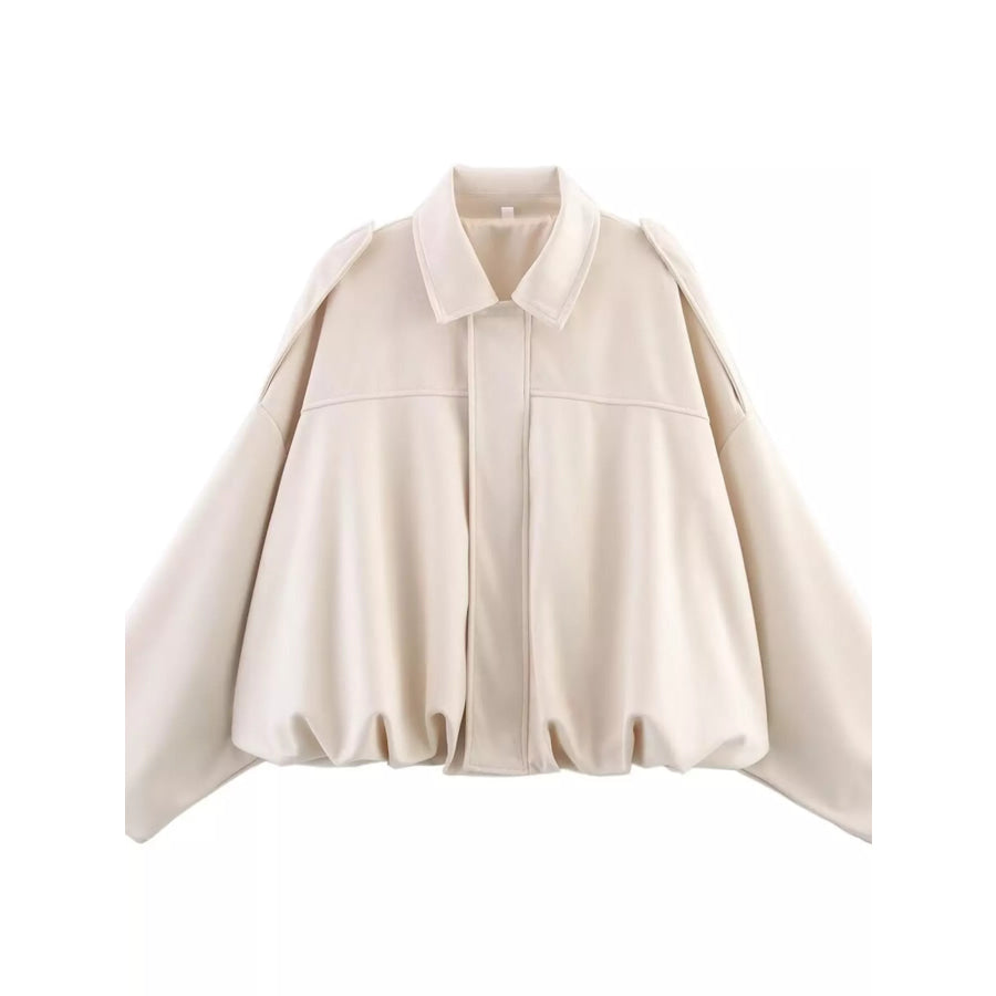 Elastic Hem Batwing Sleeve Jacket Apparel and Accessories