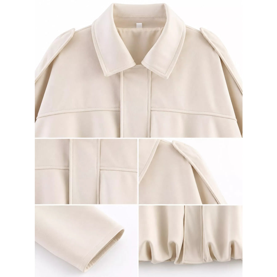 Elastic Hem Batwing Sleeve Jacket Apparel and Accessories
