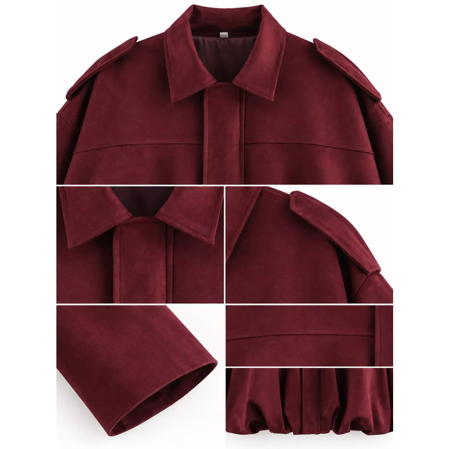 Elastic Hem Batwing Sleeve Jacket Apparel and Accessories