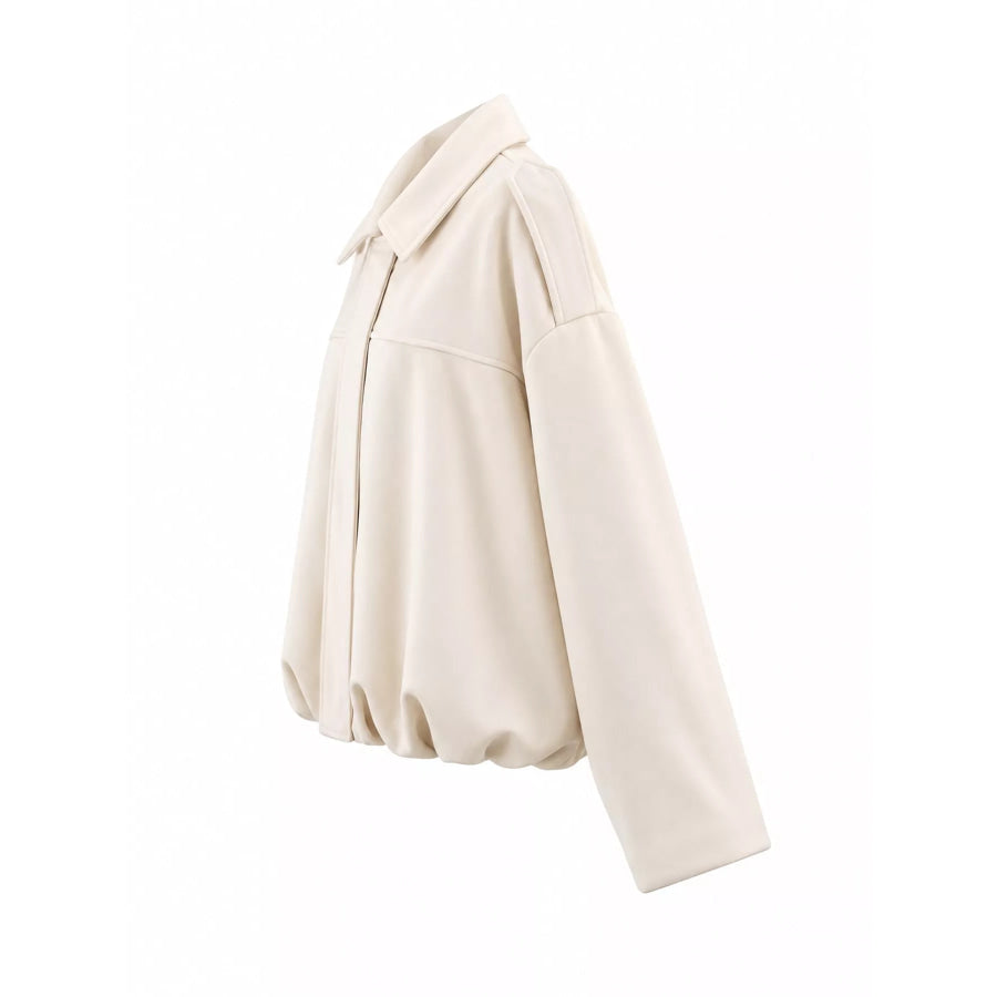 Elastic Hem Batwing Sleeve Jacket Apparel and Accessories