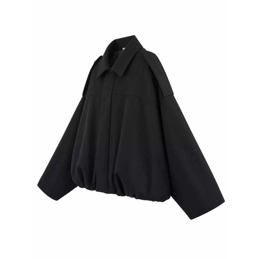 Elastic Hem Batwing Sleeve Jacket Apparel and Accessories