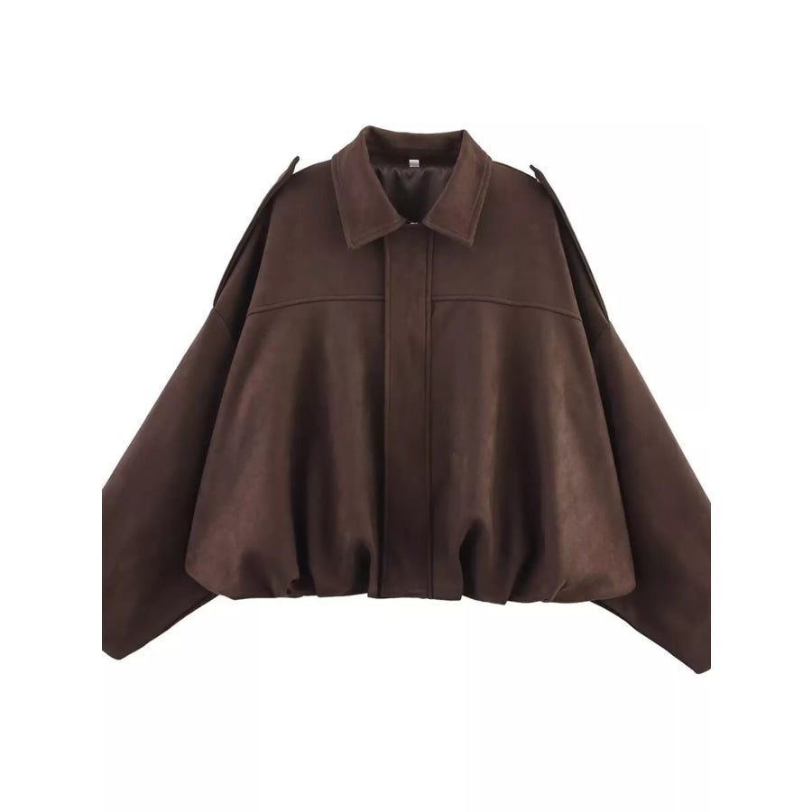 Elastic Hem Batwing Sleeve Jacket Apparel and Accessories